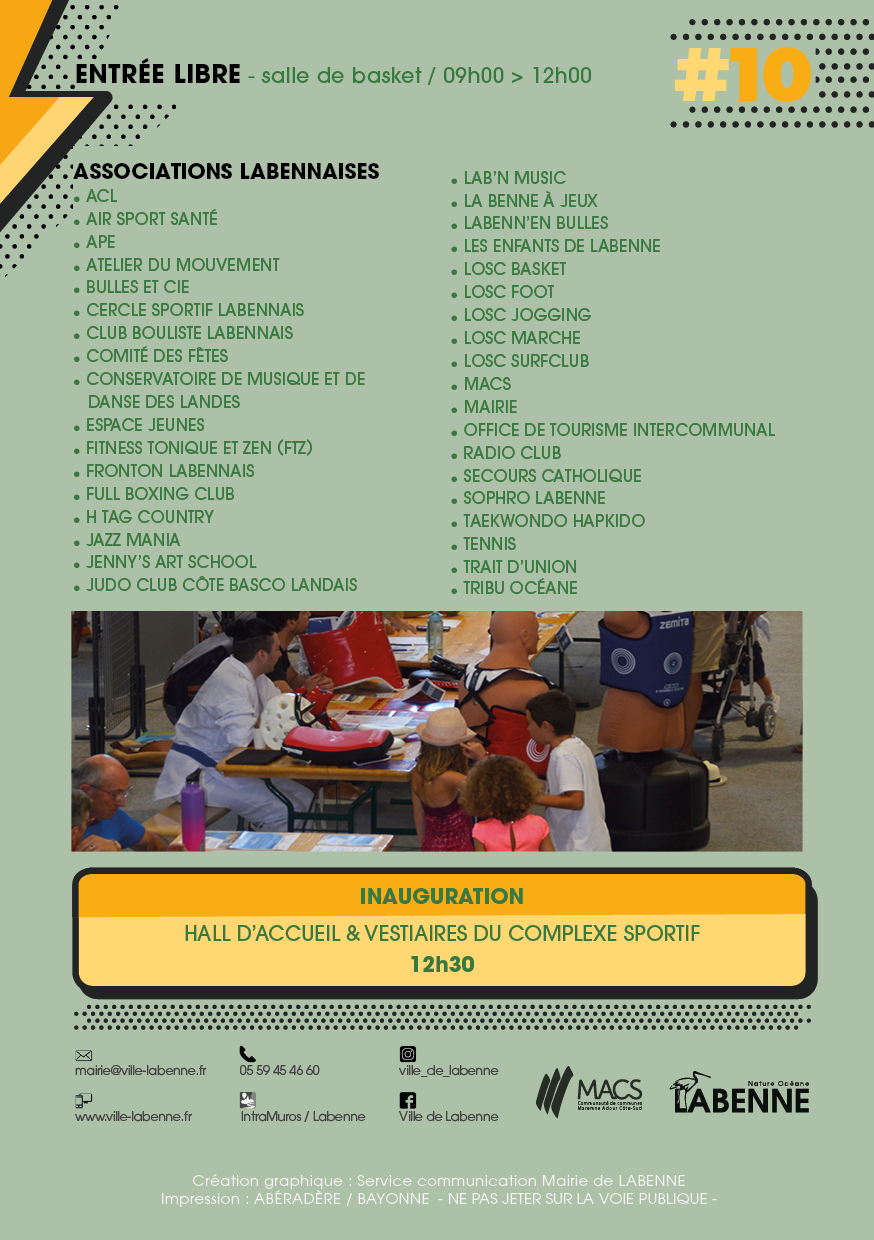Liste associations FORUM des associations LABENNE 